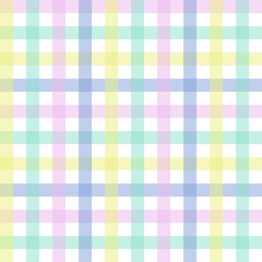 Multicolor gingham seamless pattern.Pastel checkered tartan plaid repeat pattern.Geometric vector background wallpaper