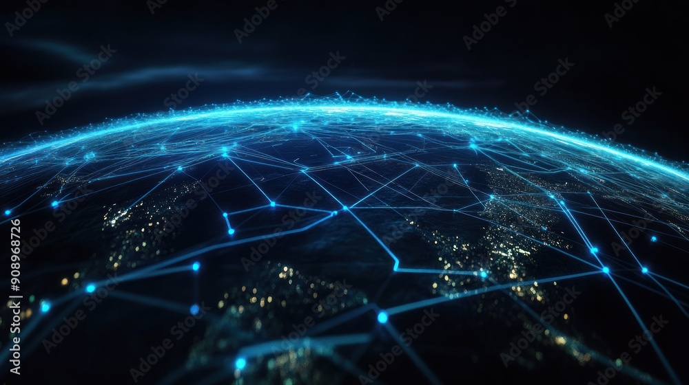 Poster Global Network of Illuminated Lines and Nodes on a Dark Earth