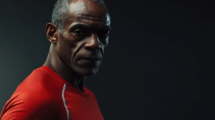 Obraz premium Portrait of an Elderly Dark-Skinned Man in Athletic-Style Clothing