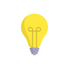 Lightbulb minimalist vector illustration ,simple transparent graphic element .Isolated on white background