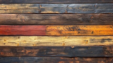 Close-up of Weathered and Distressed Wood Planks
