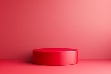 Bold and Vibrant Red Podium Against a Matching Background for Eye-Catching Displays