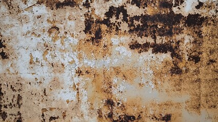 Rust on the iron door for the background. old peeling paint on rusty gates.