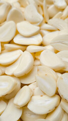 Sliced garlic for cooking ingredients