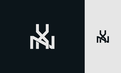 initial letters XN or NX ,X, N, overlapping interlock monogram logo line art style