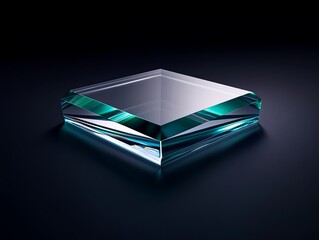 Close-up of abstract light refractions through a beveled glass edge, minimalist and mysterious, more clarity with clear light and sharp focus, high detailed