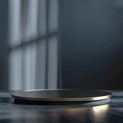 interior of a modern house with close up product display podium