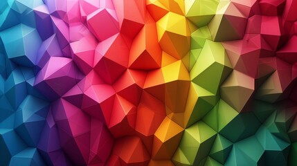 Obraz premium Abstract background made of colorful low poly shapes, in the style of origami, 3d render.