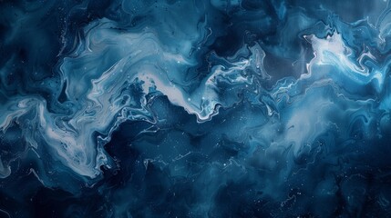 Abstract Blue and White Painting Texture Background, Abstract Art in the style of dark navy blue and white