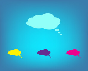 Obraz premium Vector color icons on blue background with gradient