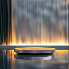 interior of a modern house with close up product display podium