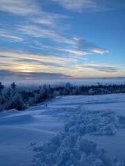 sunset in the mountains