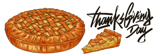 Thanksgiving day detailed emblem colorful