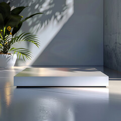Obraz premium interior of a modern house with close up product display podium