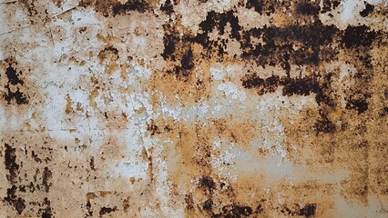 Rust on the iron door for the background. old peeling paint on rusty gates.