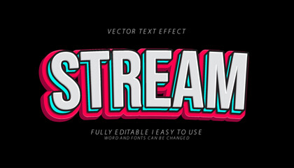 3d editable stream text effect graphic style template