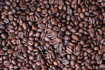 Roasted coffee beans for background