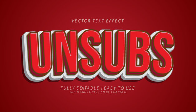 3d editable unsubs text effect graphic style template