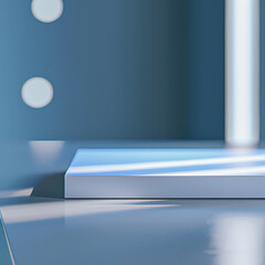 Obraz premium interior of a modern house with close up product display podium