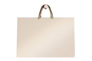 Paper shopping bag with handles, isolated on a white background. Ideal for branding, presentation, and mockup design templates. 3D Rendering