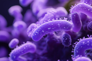 Close-up of purple bacteria in an environment
