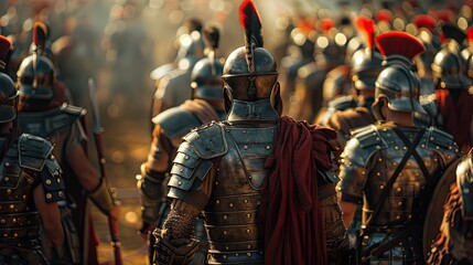 Epic portrayal of a significant moment in an ancient war, with warriors displaying acts of courage and valor