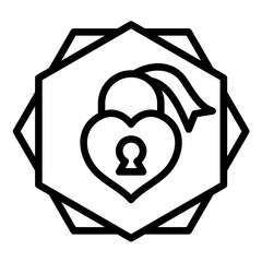 Vector Design Wedding Padlock Icon Style