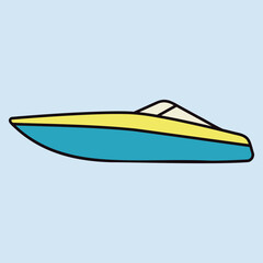 Speedboat flat vector isolated icon