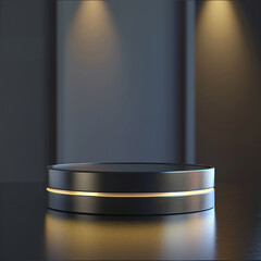 interior of a modern house with close up product display podium