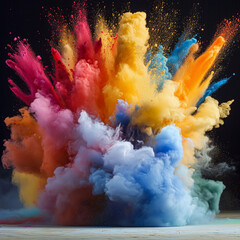 Mixing different colors, color explosion