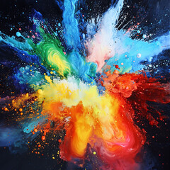 Mixing different colors, color explosion
