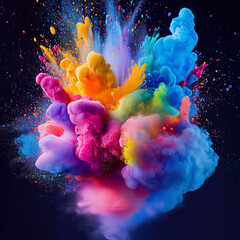 Mixing different colors, color explosion