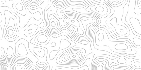 Ocean topographic line map with curvy wave isolines vector illustration. Abstract topographic contours map background, Vector contour topographic map. Cartography texture abstract banner use.	