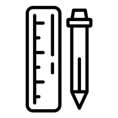 Vector Design Pencil and Ruler Icon Style