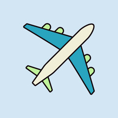 Airplane or plane flat vector icon