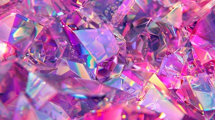 A vivid and colorful image of an abstract crystal fractal formation with intricate details and light reflections, symbolizing complexity and beauty of nature.