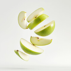 apple slices in white background