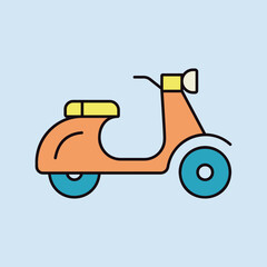 Scooter moped flat vector icon