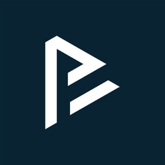 Abstract letter R minimalist style logo. Universal logotype from geometric shapes. Vector illustration