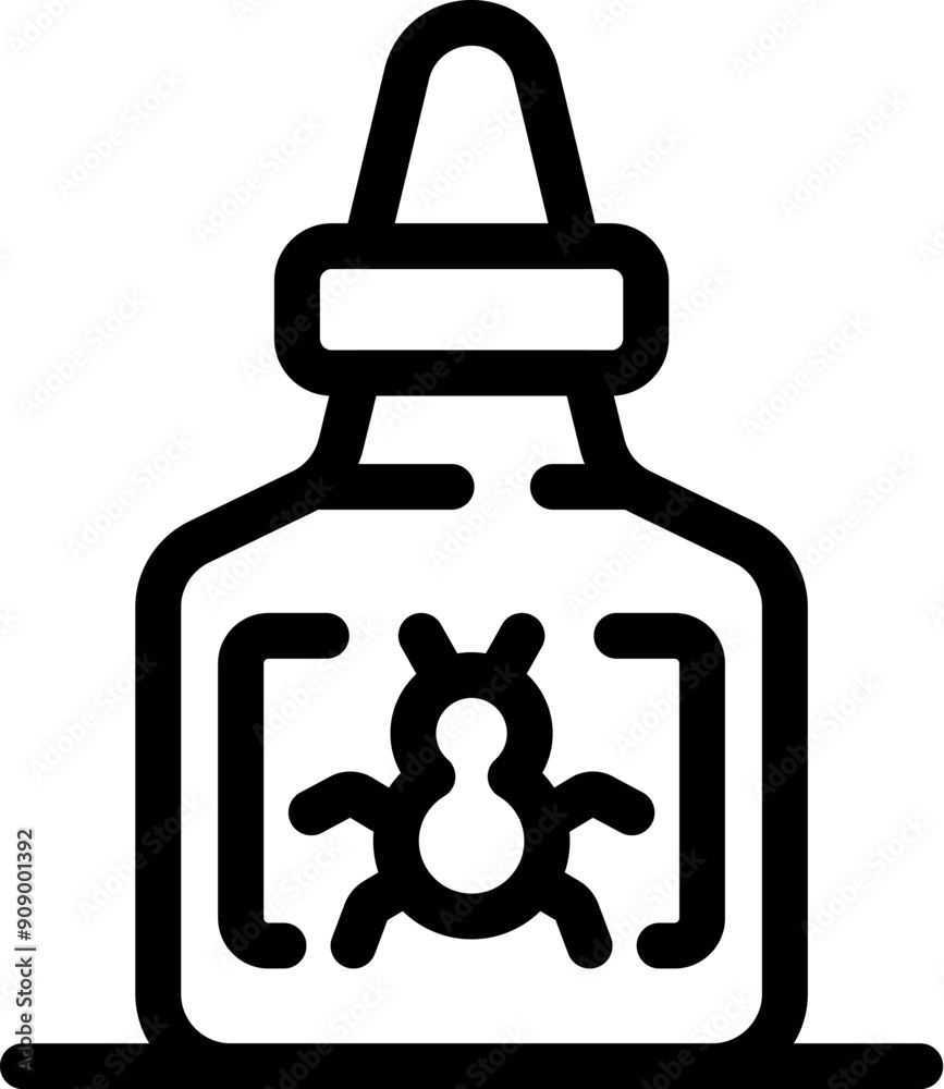 Poster bottle containing a bug is showing the concept of software testing