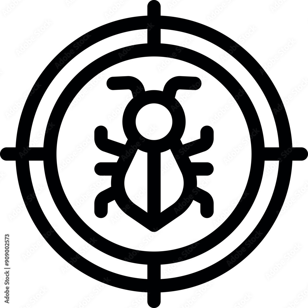 Poster crosshair is targeting a software bug showing the debugging process
