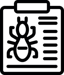 Icon of an entomologist studying an insect specimen on a clipboard using a magnifying glass