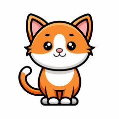 cute mascot cat logo simple vector art illustrator