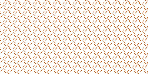 Fototapeta premium Golden vector seamless pattern with small diamond shapes, floral silhouettes. Simple texture.