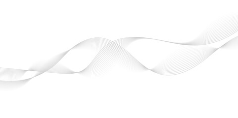 Gray  wave curve lines abstract background with flowing particles. Digital energy waves technology concept. Modern backdrop design for business, presentation, banner