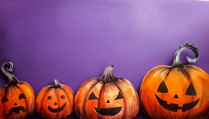 水彩画のハロウィンのカボチャのお化け。ジャックオランタン。コピースペース。（Watercolor Halloween pumpkins ghost. jack o lantern and copy space.）
