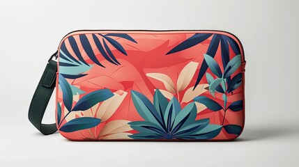 Bag mockup of a trendy clutch bag with customizable design elements, on a white background