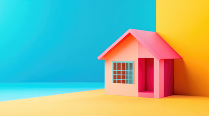 Colorful House Models Displayed on a Bright and Engaging Background