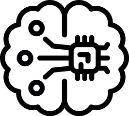 Microchip replacing human brain showing artificial intelligence concept