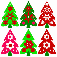 Christmas Tree  set, Vector Designs Collection